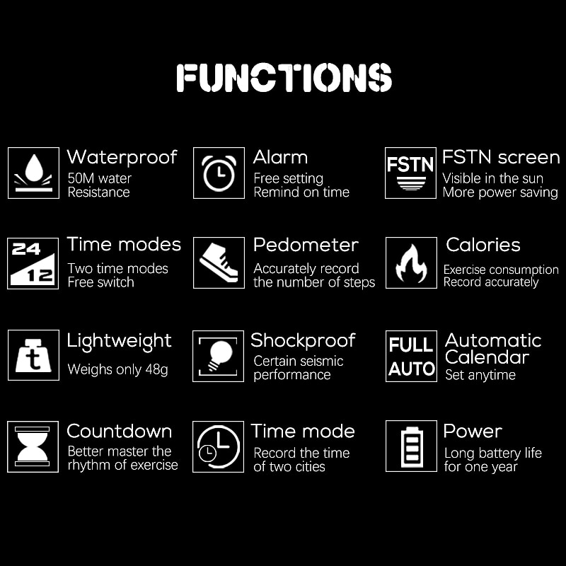 NORTH EDGE Men Digital Watch Men's Sports Watches Dual Time Pedometer Alarm Clock Waterproof 50M Digital Watch Military Clock2