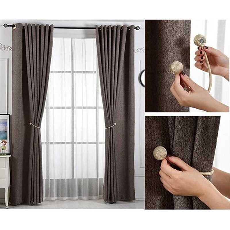 Magnetic Curtain Tie Backs Window Gold Curtain Tiebacks Buckles Holdbacks Clip for Home Bedroom Office Decorative Curtain 1 PCS3