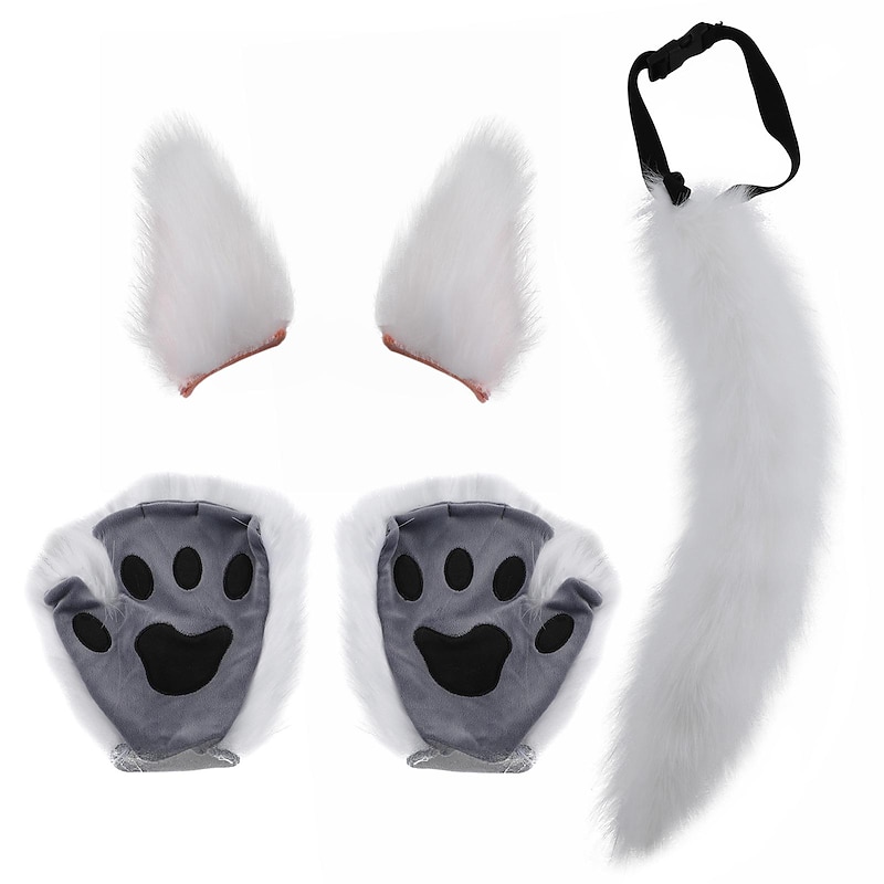 Cat role play costume kitten tail ear collar claw glove anime Gothic suit Carnival carnival imitation animal tail ear gloves dress up cosplay role-playing outdoor party props