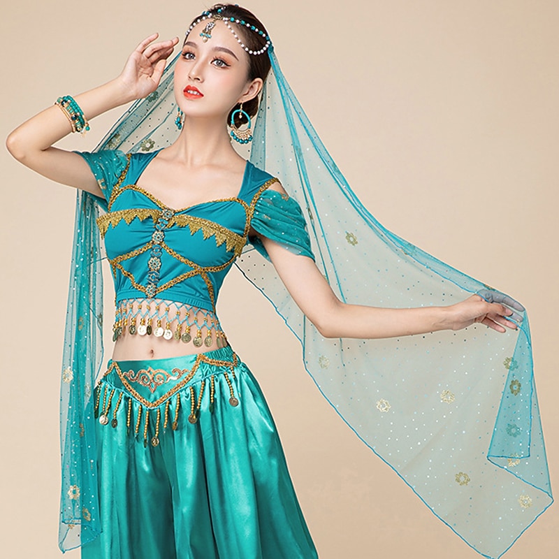 Belly Dance Dance Accessories Headwear Printing Splicing Paillette Women's Performance Training Tulle