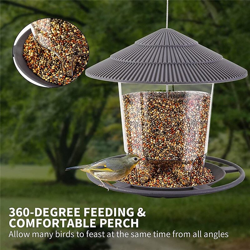 Bird Feeder Waterproof Gazebo Hanging Bird Feeders Outdoor Container with Hang Rope Feeding House Type Bird Feeder Aves Decor Garden Decor4