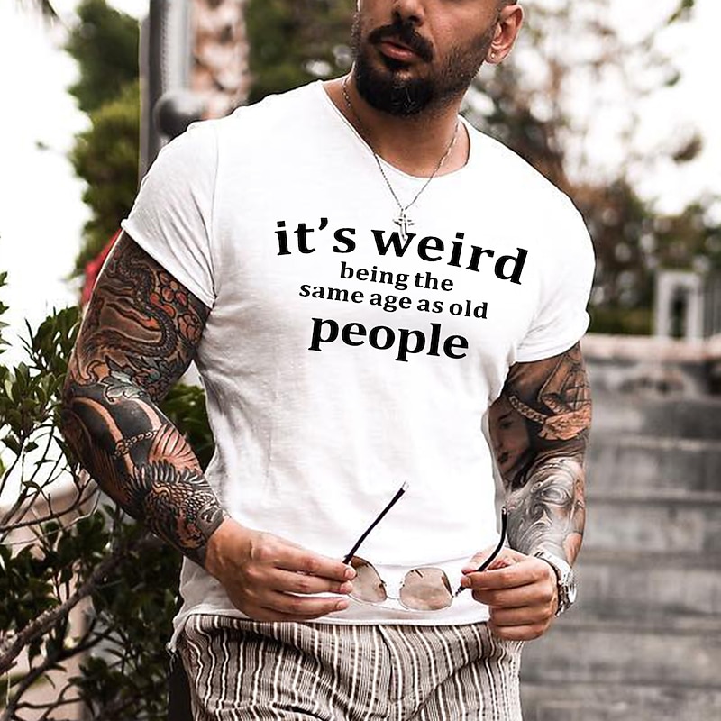 Men's Letter T Shirt Casual Style Cotton Short Sleeve Graphic Shirt Black White Gray Comfortable Tee Outdoor Street Fashion Designer Clothing2