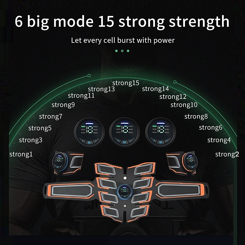 ABS Muscle Stimulator Ab Machine Portable Abdominal Toning Belt Home Office Fitness Workout Equipment For Abdomen4
