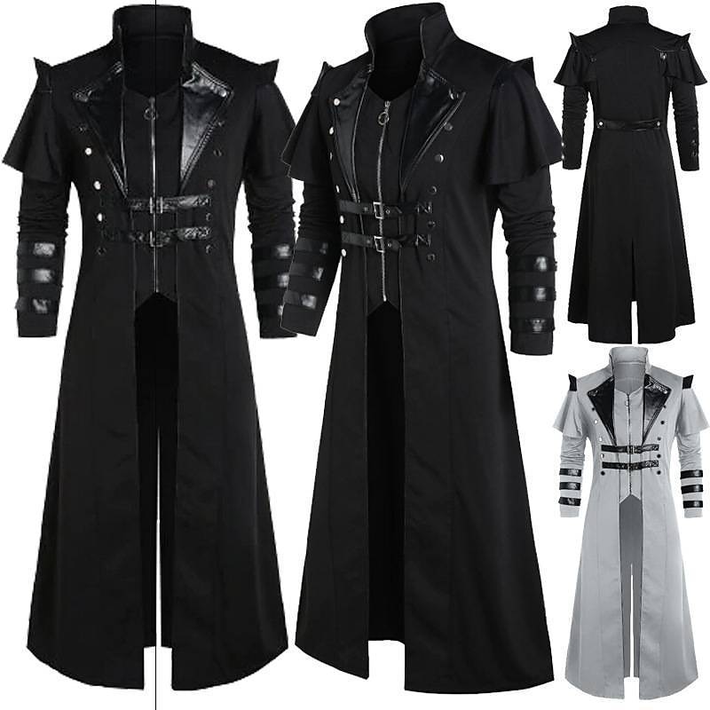 Punk & Gothic Medieval Steampunk Coat Masquerade Plague Doctor Plus Size Fancy Dress Men's Carnival Masquerade Party Adults' Coat