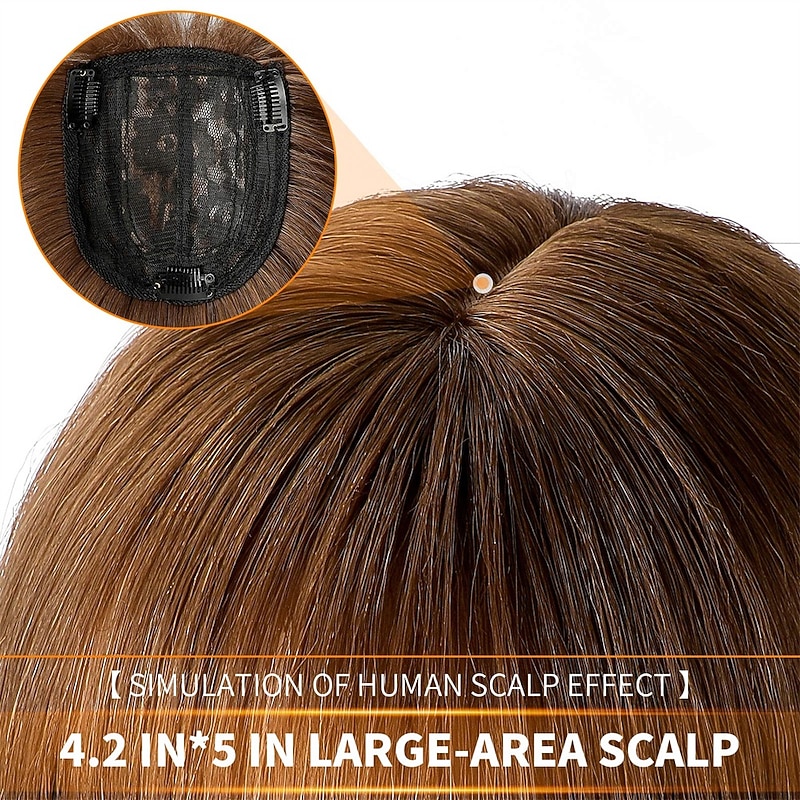 14 Hair Topper with Bangs Top Hairpieces Clip in Hair Extensions Straight Wiglet for Women with Thinning Hair4