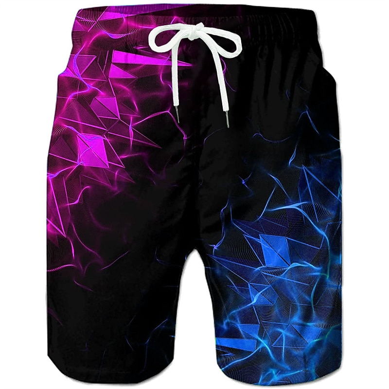 Men's Graphic Geometric Swim Trunks Swim Shorts Board Shorts Mid Waist Hawaiian Designer Boho Casual Daily Holiday Drawstring with Mesh lining Elastic Waist Designer Clothing Apparel2