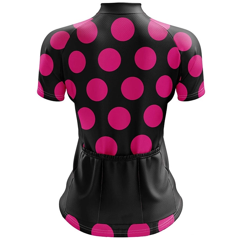 Women's Cycling Jersey Geometric Dot Short Sleeve Bike Jersey Top with 3 Rear Pockets Mountain Bike MTB Road Bike Cycling Quick Dry Reflective Strips Back Pocket Moisture Wicking Sports Pink Blue3