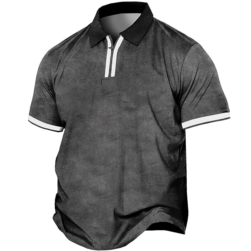 Men's Plus Size Polo Shirt Big and Tall Graphic Prints Turndown Button Short Sleeve Spring & Summer Sports Fashion Streetwear Designer Outdoor Street Tops