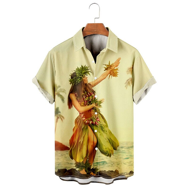 Kentucky Derby Men's Vintage Cowboy Shirt Button Up Shirt Vintage Hawaiian Shirts Short Sleeve Vintage Tropical Fashion Outdoor Beach Summer Spring Turndown Print Button-Down Funny Kentucky Derby2