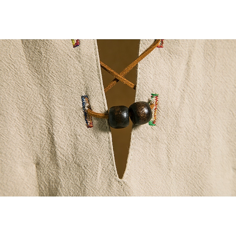 Men's Linen Shirt Summer Shirt Casual Shirt Beach Shirt Holiday Vacation Daily Sea Blue Black Khaki Dark Gray Short Sleeve Standing Collar Clothing Apparel4