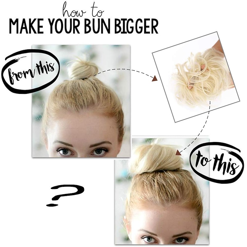 Messy Hair Bun Tousled Updo Hair Scrunchies Extension With Elastic Rubber Band Messy Hair Accessories Hair Pieces for Women3