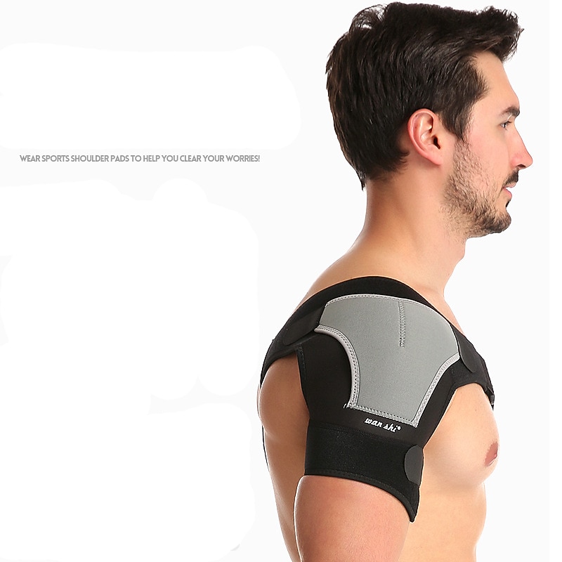 1PC Shoulder Pad Sports Men's Protective Pressurized Left and Right Shoulders Adjustable Processing Section Strain Weightlifting Fixed Strap2