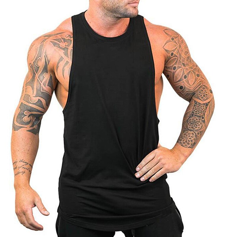 Men's Tank Top Vest Top Undershirt Sleeveless Crew Neck Summer Plain Fashion Muscle Workout Vacation Sport Daily Black White Blue Top Tee for Men3