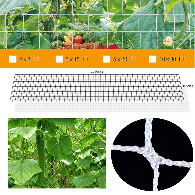 Plant Trellis Netting, Heavy-Duty Polyester Grow Net, Garden Trellis Netting with Square Mesh for Climbing Plants, Vegetables, Fruits, and Flowers4