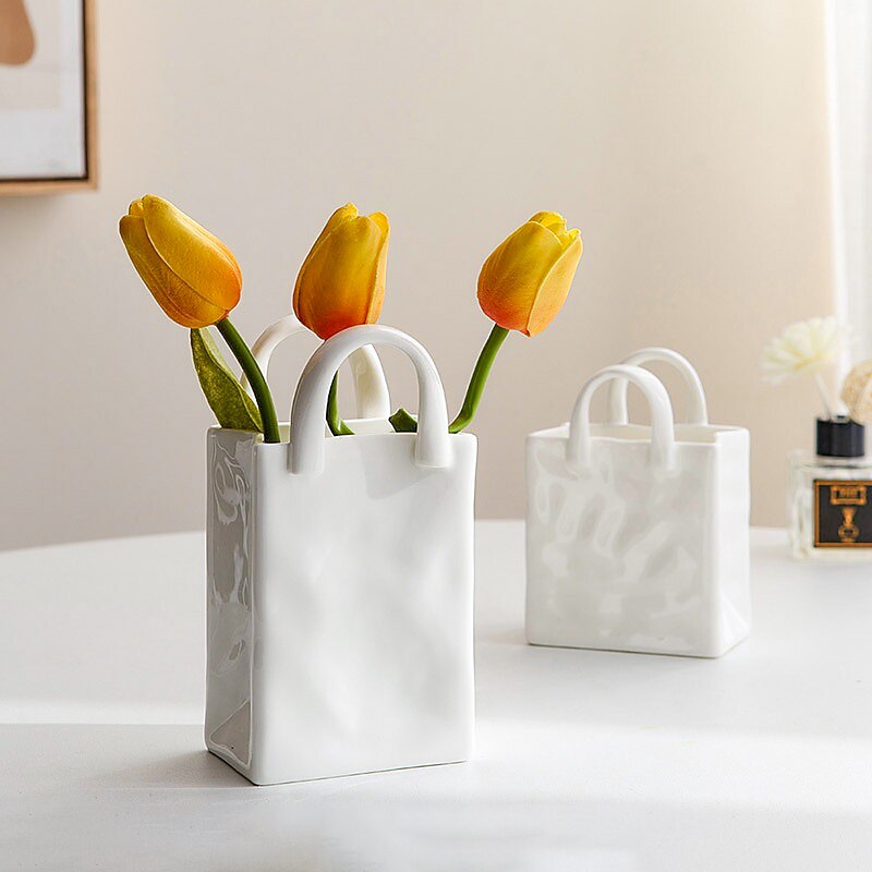 Handbag Vase Tabletop Decoration Creative Flower Arrangement Simple Modern Vase 1PC3
