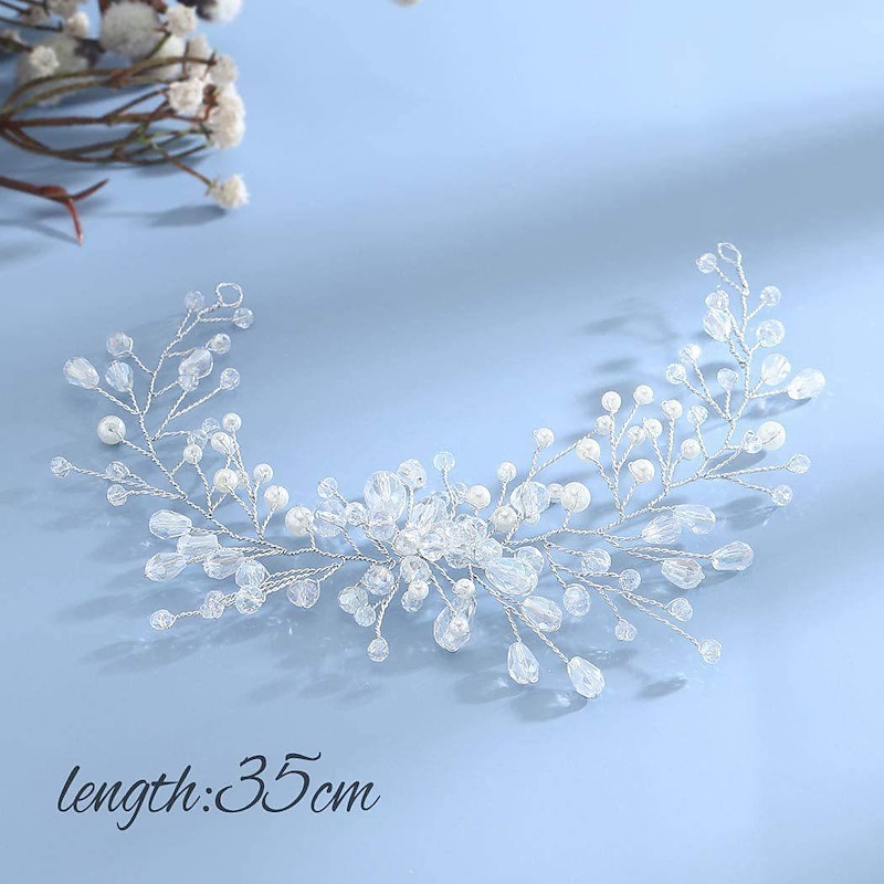 Crystal Bride Wedding Hair Comb Silver Rhinestone Bridal Hair Clip Sparkly Hair Piece Gem Hair Accessories for Women and Girls4