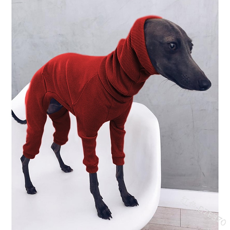 Winter Dog Coat Jacket Tight Dog Hoodie Dog Jumper Sweater for Greyhound Whippet,Dog Clothes Greyhound Turtleneck Sweatershirt Jumper,Warm T-Shirt Pet Clothes (Black,5XL)3