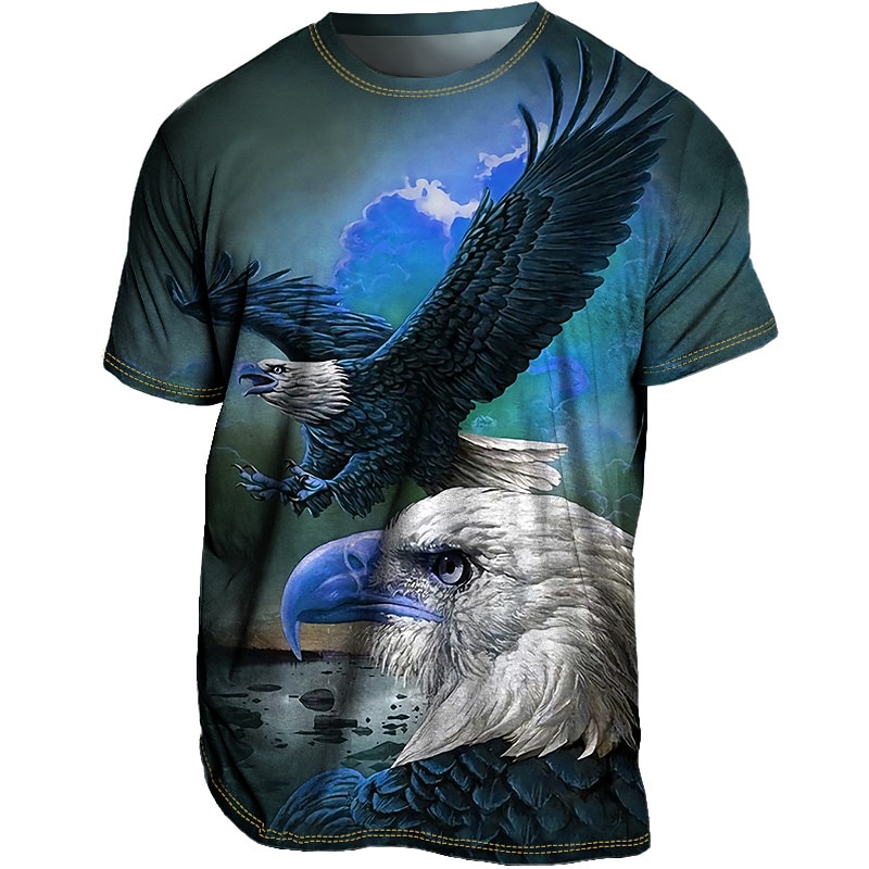 Men's T shirt Tee Tee Graphic Animal Eagle Crew Neck Clothing Apparel 3D Print Outdoor Casual Daily Sports Short Sleeve Print Vintage Fashion Designer2