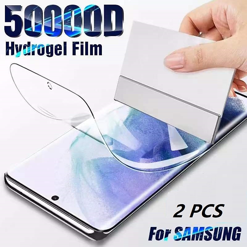 2 Sets Screen Protector For Samsung Galaxy S25 Ultra S25 Ultra Plus S24 Ultra Plus S23 S22 S21 S20 Plus Ultra A54 A34 A14 TPU Hydrogel Hydrogel Film 9H Hardness Self-healing Anti Bubbles