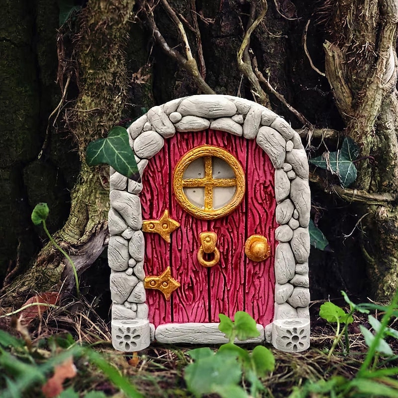 Fairy Door for Trees, Fairy Door for GardenDecoration Door ，Miniature Tree Door， Miniature Door for Tree Decoration， Miniature Doors for Trees Outdoor4