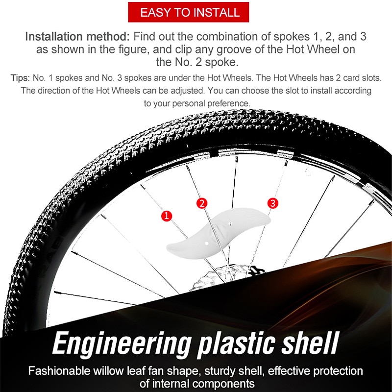 Bike Wheel Spoke Light Waterproof Balance Bicycle LED Tyre Tire Flash Lights Colorful Warning Lamp Bike Accessories Plastic3