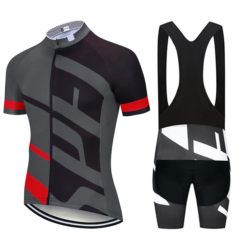Men's Cycling Jersey with Bib Shorts Short Sleeve Mountain Bike MTB Road Bike Cycling White Yellow Green Bike Clothing Suit 3D Pad Breathable Quick Dry Back Pocket Polyester Spandex Sports Letter2