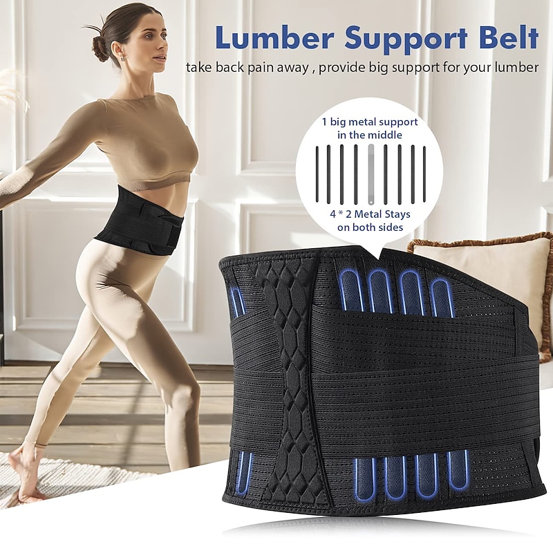 1PC Lumbar Support Belt Lower Back Brace for Lifting Herniated Disc Sciatica Pain ReliefBreathable Lumbar Brace for Men & Women2
