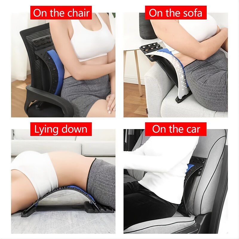 Back Stretcher for Pain Relief, Spine Deck with 3 Adjustable Settings, Back Cracker Device, Upper & Lower Back Pain Relief Stretcher for Spinal Decompression, ​Spine Aligner with Massager2