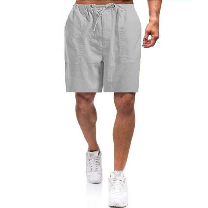 Men's Shorts Linen Shorts Summer Shorts Beach Shorts Drawstring Elastic Waist Plain Breathable Soft Short Casual Daily Holiday Streetwear Hawaiian White Blue Micro-elastic2