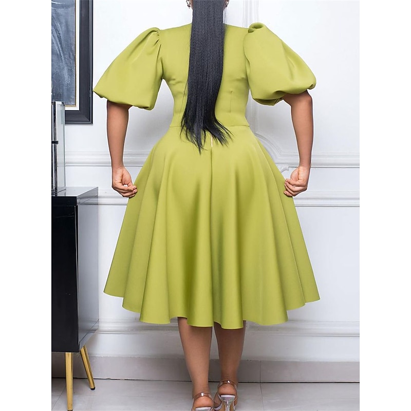 Women's Party Dress Homecoming Dress Cocktail Dress Ruched Crew Neck Short Sleeve Midi Dress Wedding Guest Birthday Black White Summer Spring4