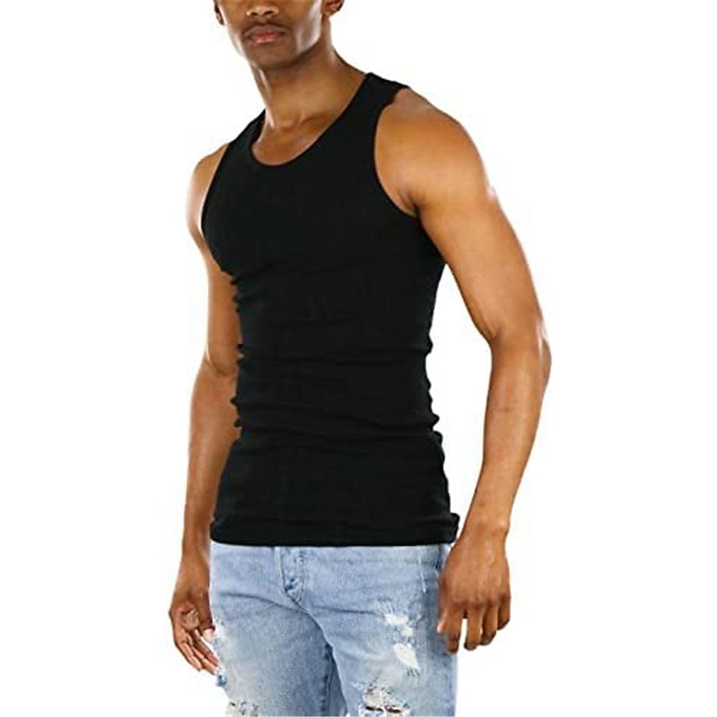 Men's Tank Top Vest Top Undershirt Sleeveless Shirt Sleeveless Crew Neck Summer Plain Fashion Designer Muscle Athleisure Going out Gym Black Wine Blue Top Tee for Men3