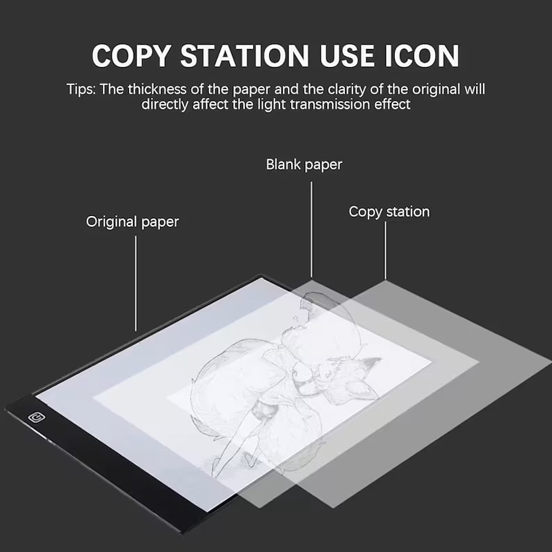 LED Light Pad Artist Light Box Table Tracing Drawing Board Pad Painting Embroidery Tools Ultra Thin A4 A3 A5 Size3