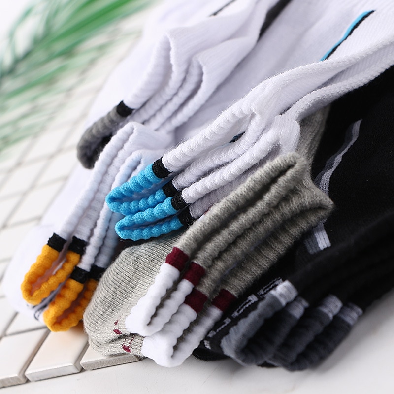 Men's 2 Pairs Socks Letter & Striped Print Ankle Socks Running Socks Color Block Fashionable Casual Daily Medium Spring, Summer, Fall, Winter Stylish Traditional Classic4