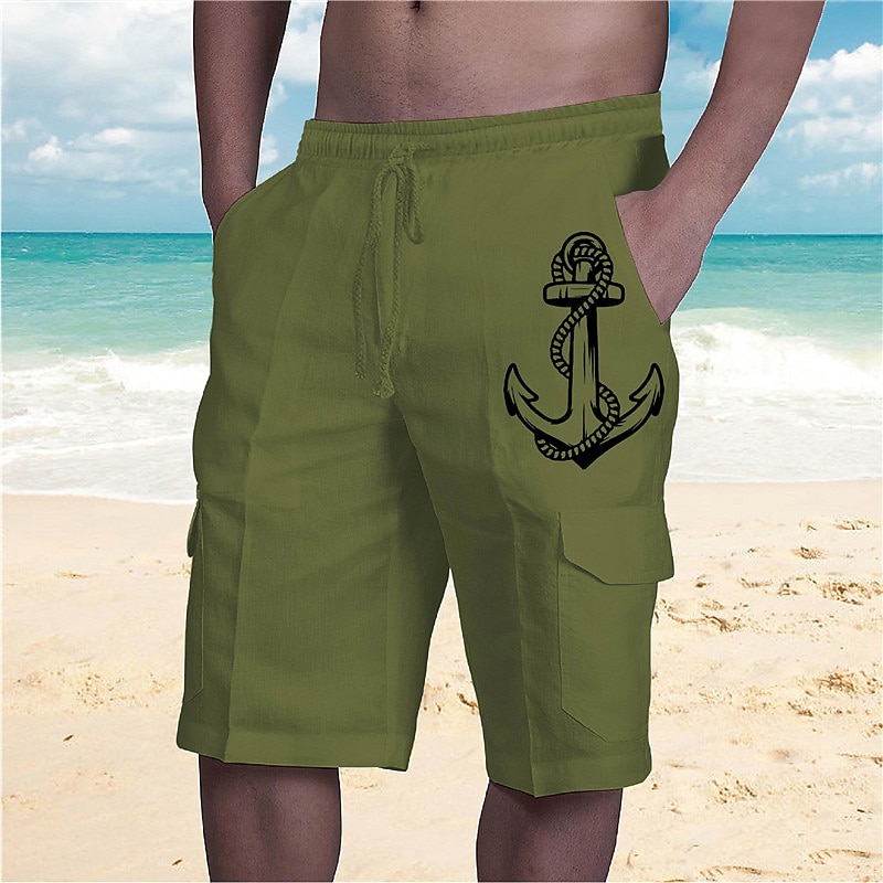 Men's Graphic Anchor Shorts Summer Shorts Baggy Shorts Mid Waist Streetwear Designer Casual Daily Holiday Drawstring Elastic Waist Print Designer Clothing Apparel4