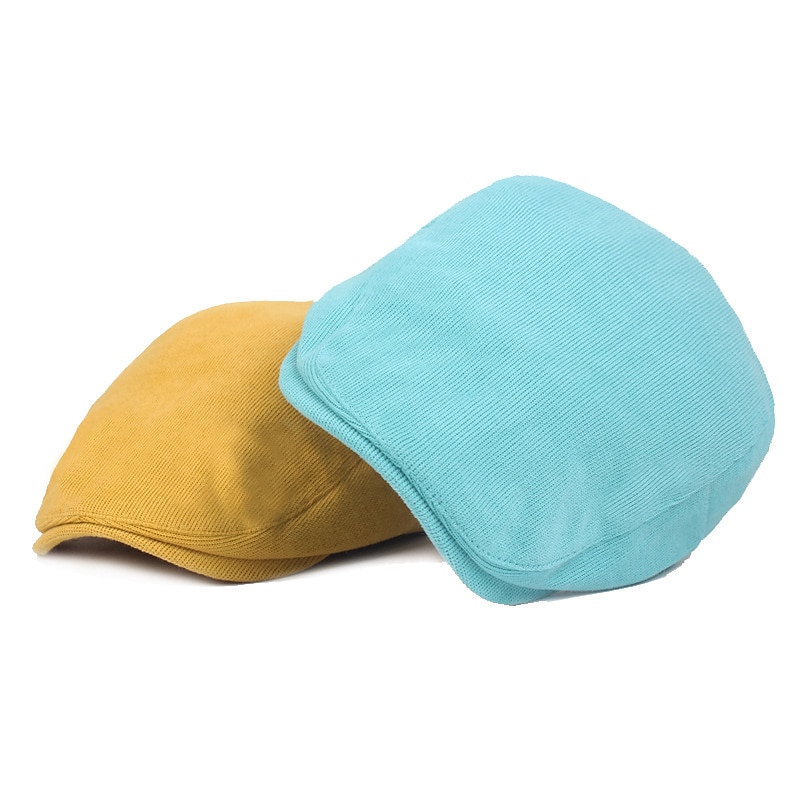 Men's Flat Cap Black Yellow Cotton Streetwear Stylish 1920s Fashion Outdoor Daily Going out Plain Warm2