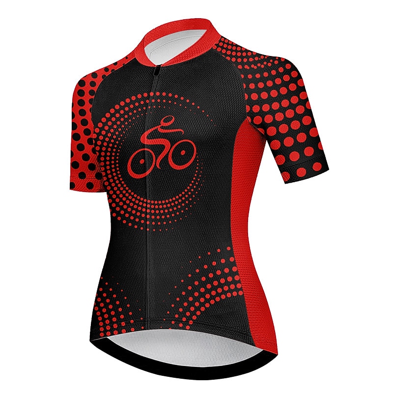 Women's Cycling Jersey Graphic Geometic Funny Short Sleeve Bike Jersey Top with 3 Rear Pockets Mountain Bike MTB Road Bike Cycling Quick Dry Reflective Strips Back Pocket Moisture Wicking Sports4