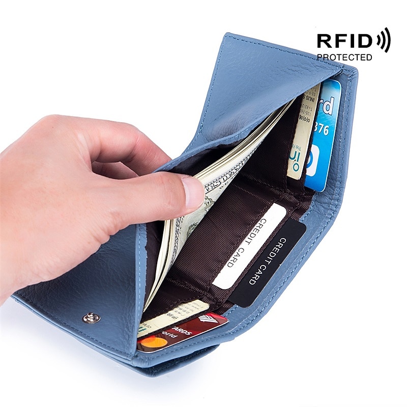 Genuine Leather Women Wallets and Purses Fashion Small Wallet with Mini Coin Pocket Rfid Blocking Purse3