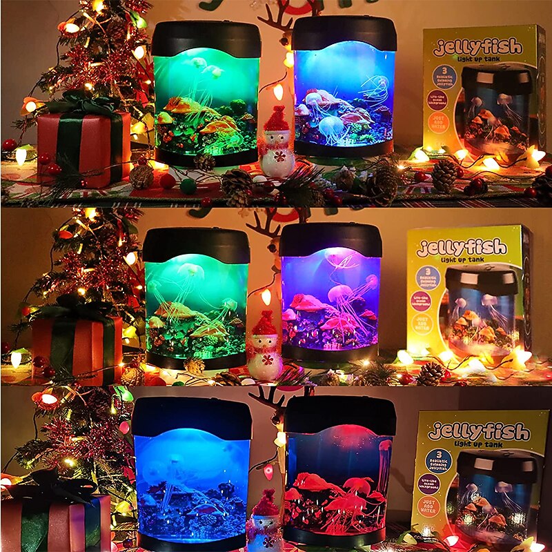 Jellyfish Tank Marine World Swimming Mood Light LED Colorful Aquarium Night Lights Children's Lamp Decorative Lights2