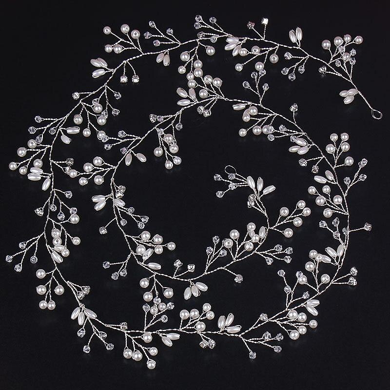 Fishing Line Artificial Pearls String Beads Chain Garland Flowers Wedding Party Decoration Party Supplies 1M pearl headband beautiful pearl bridal headband2
