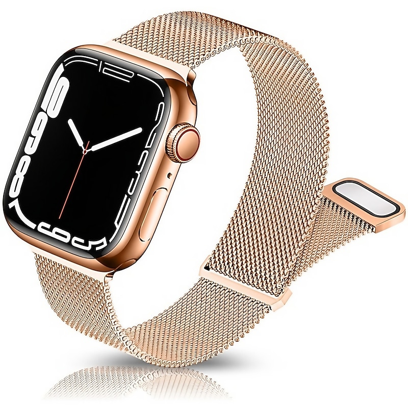 Milanese Loop Compatible with Apple Watch band 38mm 40mm 41mm 42mm 44mm 45mm 49mm Women Magnetic Clasp Adjustable Stainless Steel Strap Replacement Wristband for iwatch Series Ultra 8 7 6 5 4 3 2 1 SE