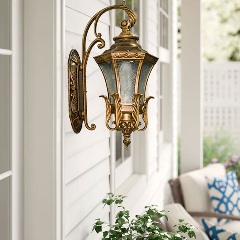 LED Wall Sconce Lighting Fixture Antique Wall Sconce Lantern External Waterproof Rustproof Aluminum Glass Lantern Wall Lamp Lantern Courtyard Garden Balcony Villa Decorative Lights3