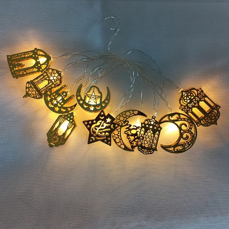 Ramadan Lights Decoration Eid Mubarak Moon Star LED String Light 3M 20LEDs Ramadan Decoration 2023 Islam Muslim Party Decor Ramadan Kareem Lights Garland On Battery OR USB