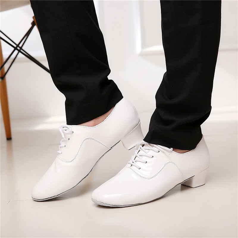 SUN LISA Men's Latin Shoes Modern Shoes Dance Shoes Indoor Prom Professional Party / Evening Professional Lace-up Thick Heel Closed Toe Lace-up Adults'2