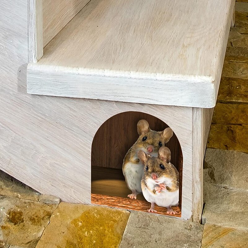 Bedroom Skirting Stickers Two Mice Cute Wall Stickers Home Corner Decorative Wall Stickers2