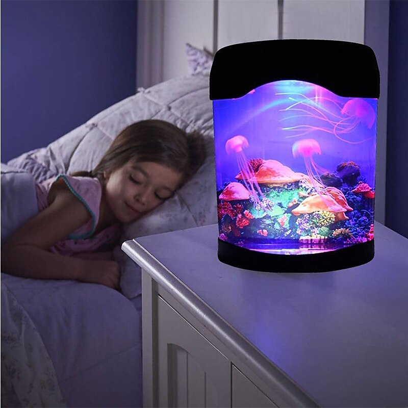 Jellyfish Tank Marine World Swimming Mood Light LED Colorful Aquarium Night Lights Children's Lamp Decorative Lights3