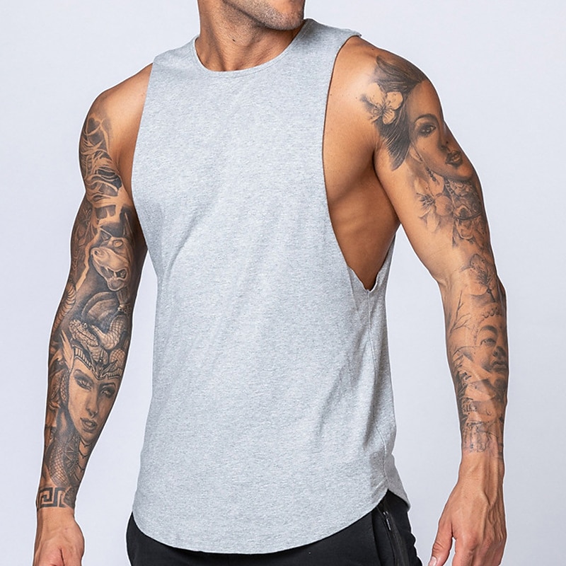 Men's Tank Top Vest Top Undershirt Sleeveless Crew Neck Summer Plain Stylish Classic Muscle Vacation Sport Daily Black White Wine Top Tee for Men4