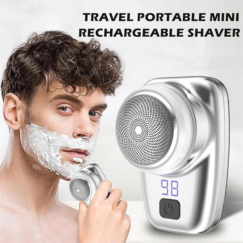 Mini Electric Shaver Men's Portable Electric Shaver Washable Beard Trimmer USB Rechargeable Men's Razor Face Full Body Shave