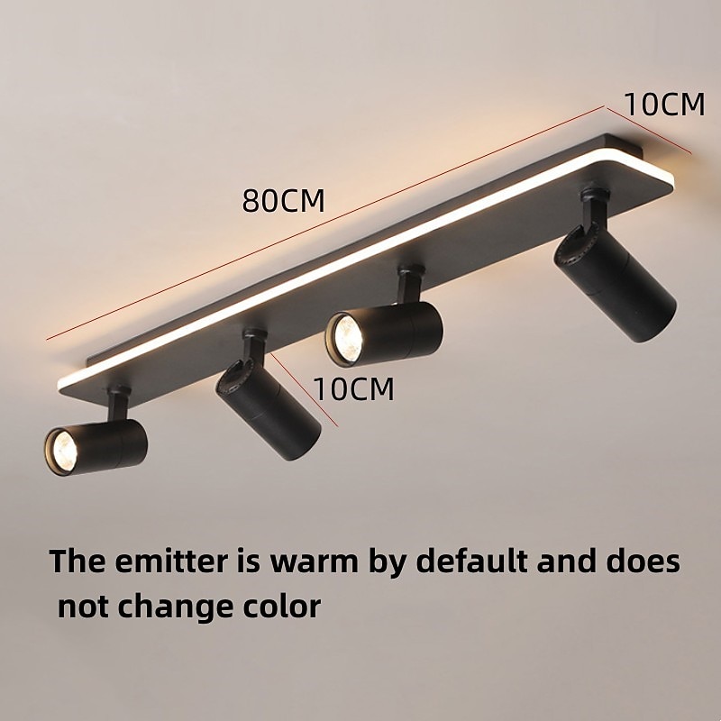 LED Ceiling Lights Dimmable for Living Room, Spotlights Ceiling Lights Black Rotatable Track Lighting Three-Color Dimming Ceiling Spotlights 3 Way for Clothing Store4