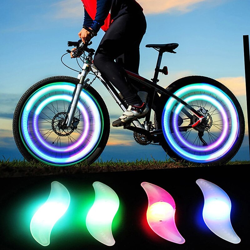 Bike Wheel Spoke Light Waterproof Balance Bicycle LED Tyre Tire Flash Lights Colorful Warning Lamp Bike Accessories Plastic