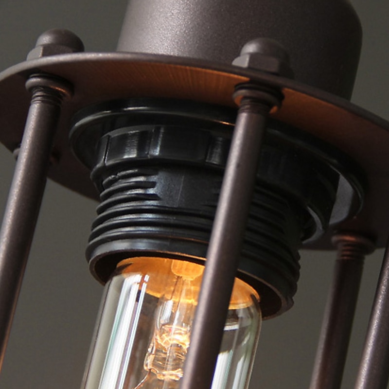 LED Pendant Light Long 17.5" Tube Cage Black or Brass Cage Edison Hanging Bar Pendant - Black Wire Ceiling Fixture Industrial Lighting3